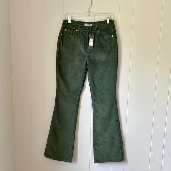 Motel Rocks Corduroy Bootleg Green Pants Size 30 - Picture 3 of 8
